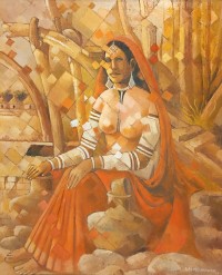 Lal Muhammad Pathan, 24 x 30 Inch, Oil on Canvas, Figurative Painting, AC-LM-012